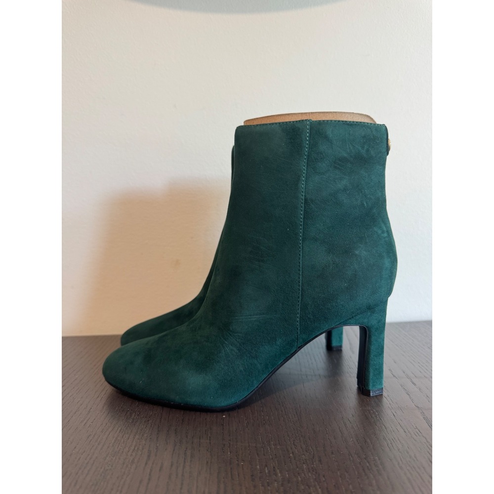 Nine West Nance9x9 Ankle Boots Women 6.5 M Dark Green Suede Stiletto Heel